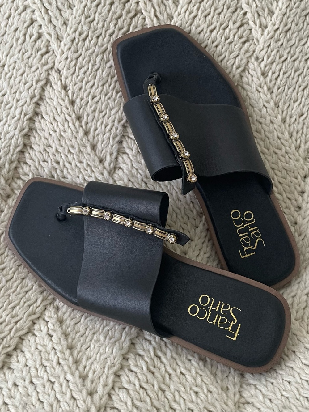 Franco Sarto MEGS Crystal Embellished Thong Sandals